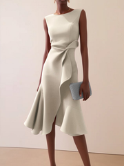 Lina | Women's Ruffle Cocktail Midi Dress