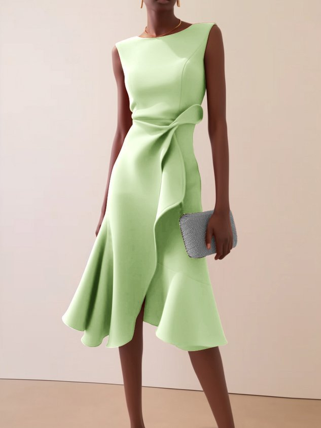 Lina | Women's Ruffle Cocktail Midi Dress