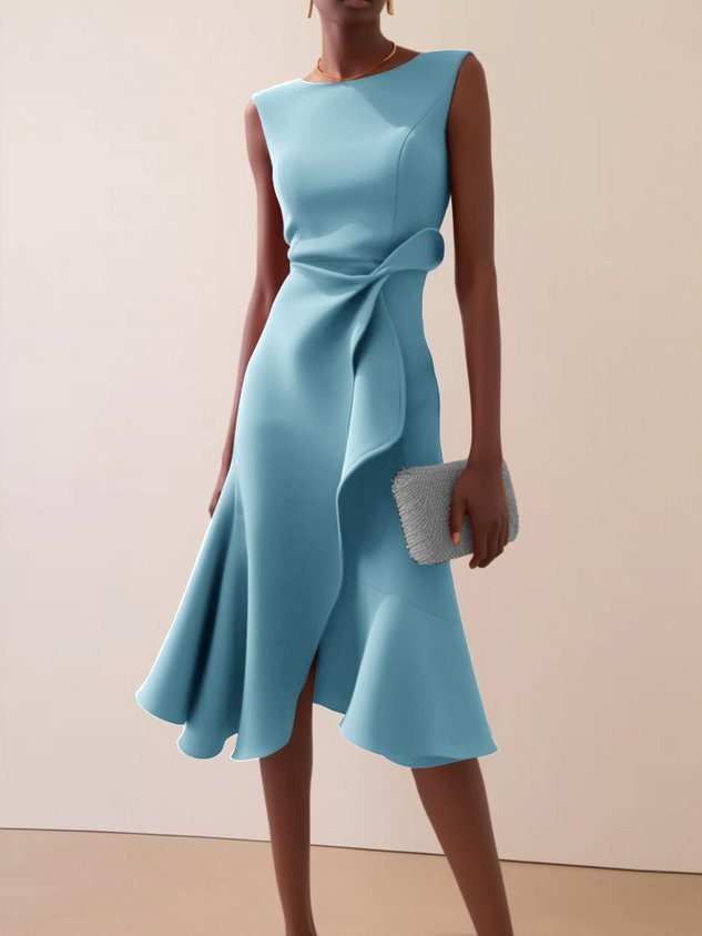 Lina | Women's Ruffle Cocktail Midi Dress
