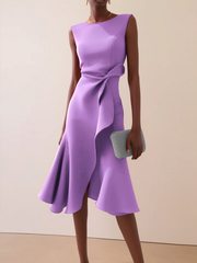 Lina | Women's Ruffle Cocktail Midi Dress
