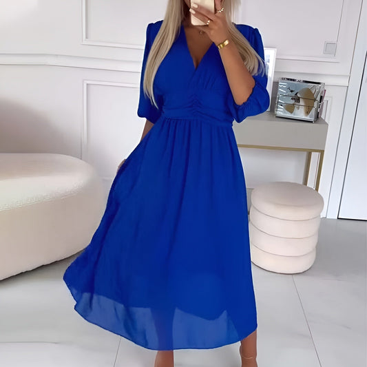 Aurora | Women's V-Neck Ruched Formal Maxi Dress