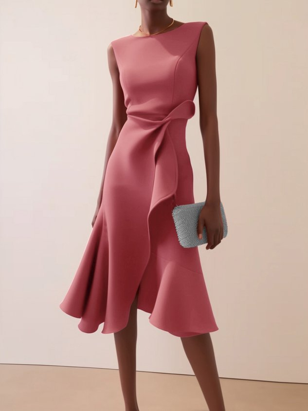 Lina | Women's Ruffle Cocktail Midi Dress