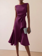 Lina | Women's Ruffle Cocktail Midi Dress