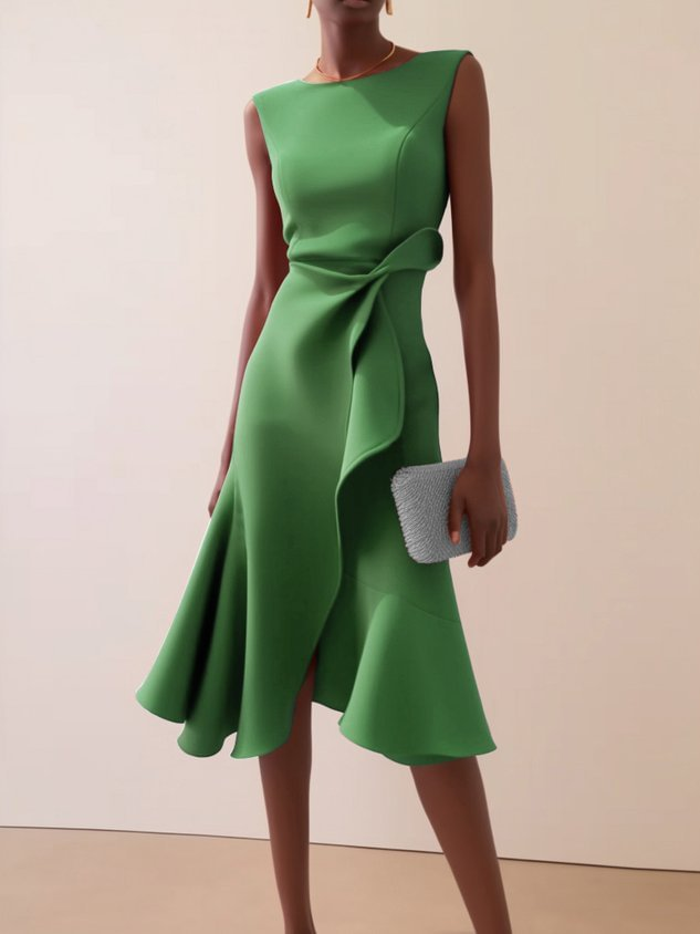 Lina | Women's Ruffle Cocktail Midi Dress