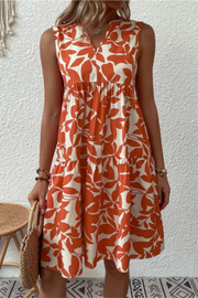 Paloma | Women's Leaf Print Sleeveless Midi Dress