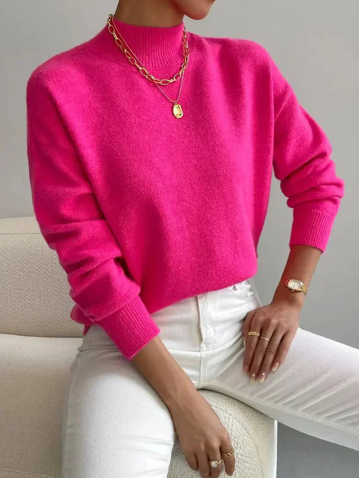 Mara | Relaxed Mock-Neck Fleece Sweatshirt