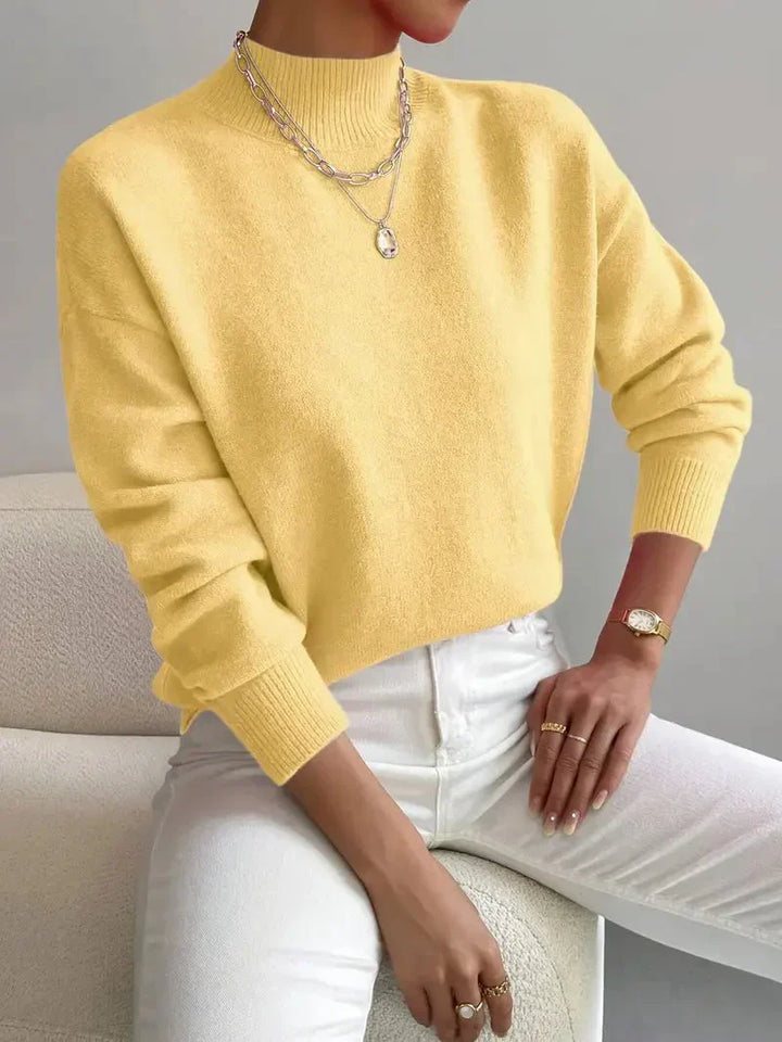Mara | Relaxed Mock-Neck Fleece Sweatshirt