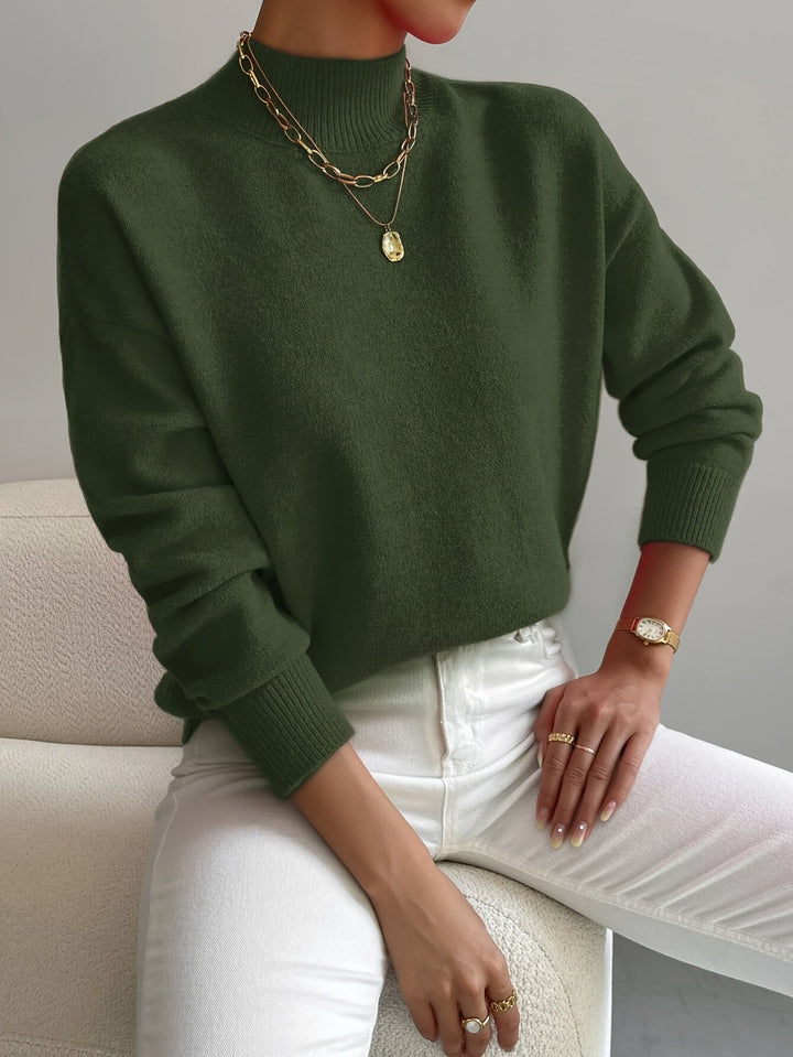 Mara | Relaxed Mock-Neck Fleece Sweatshirt