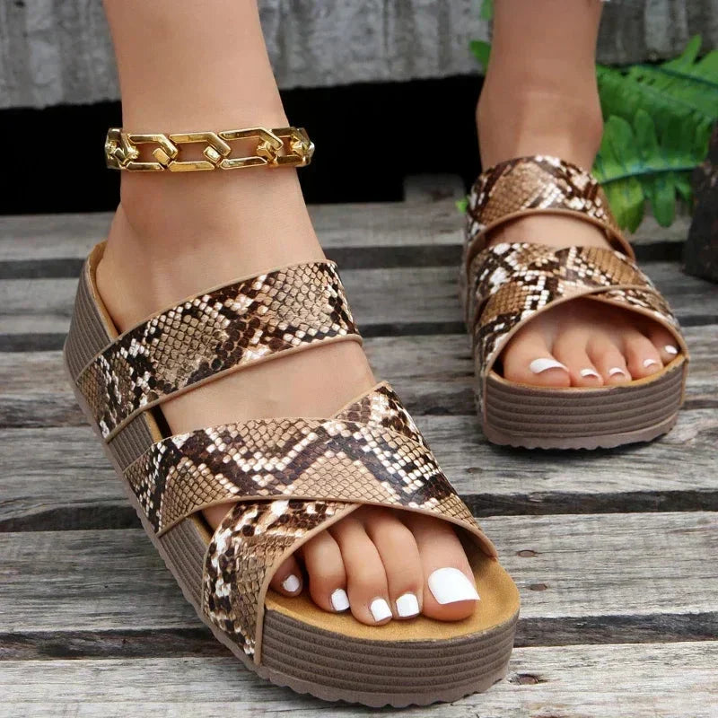 Marie | Women's Woven Platform Slide Sandals