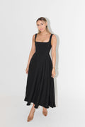 Isabella | Women's Square Neck A-Line Cocktail Midi Dress