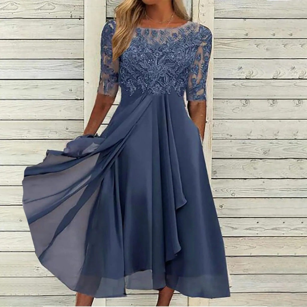 Anastasia | Women's Lace Formal Midi Dress
