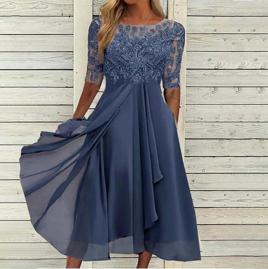 Anastasia | Women's Lace Formal Midi Dress