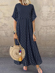 Lina | Women's Polka Dot Swing Maxi Dress