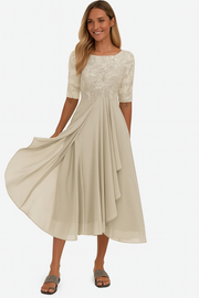 Isadora | Women's Lace A-Line Midi Dress