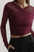 Anna | Women's Mesh Wrap Crop Top