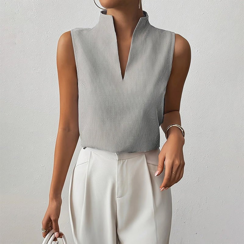 Josie | Women's Pleated V-Neck Tank Top