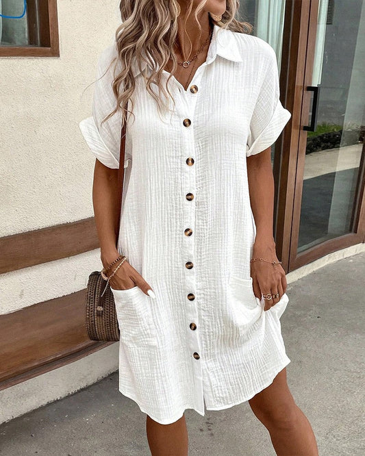 Lena | Women's Pocket Shirt Summer Mini Dress