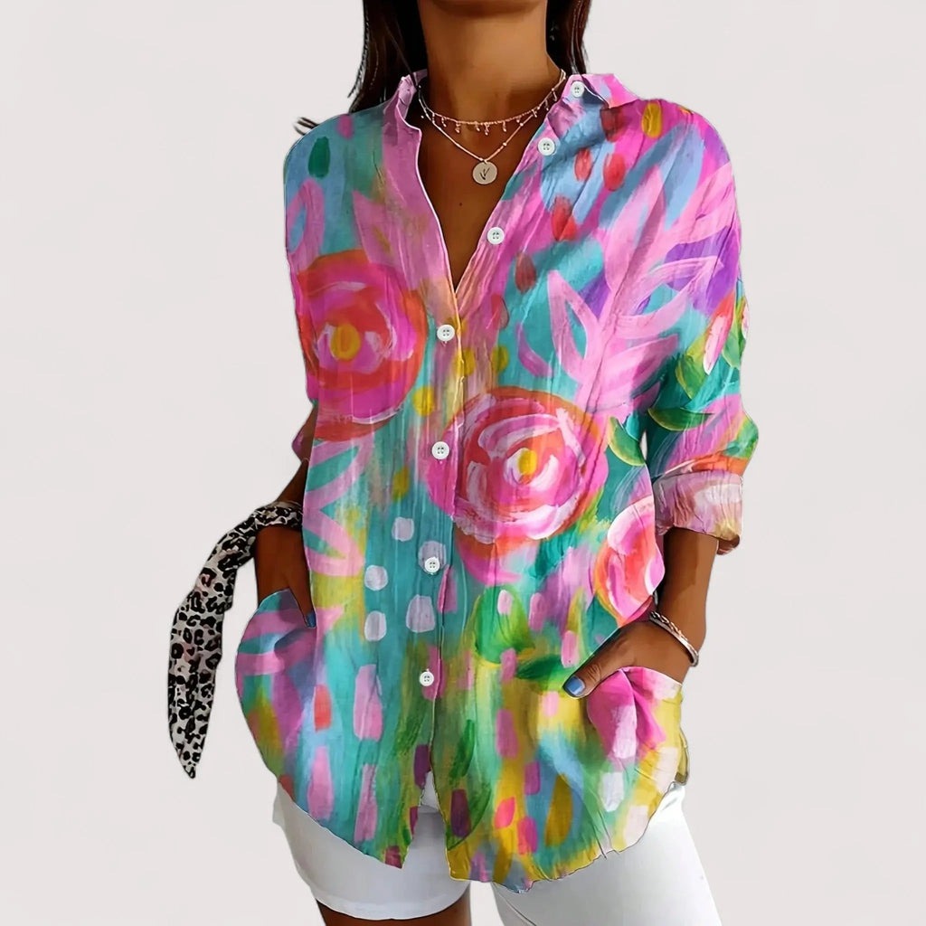 Bella | Women's Floral Button-Front Shirt