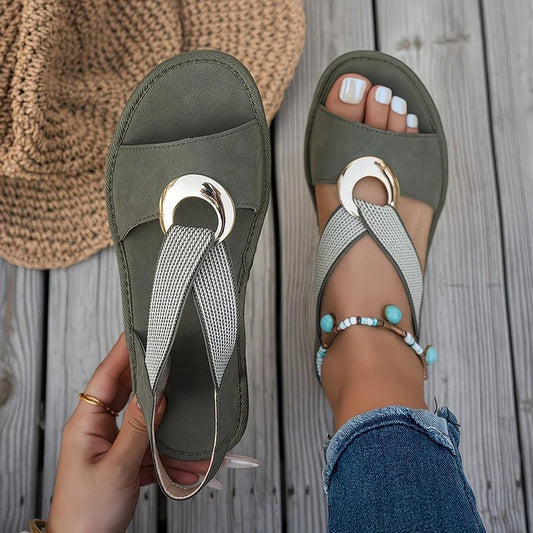 Beatrice | Women's Ring Buckle Slip-On Sandals