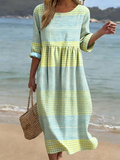Nina | Women's Plaid Summer Midi Dress