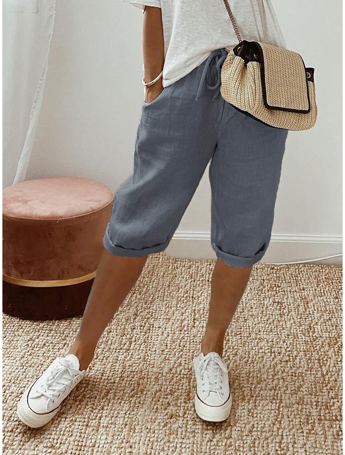 Anne | Linen Capri Pants