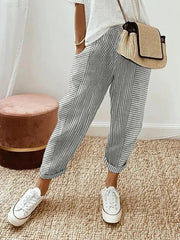 Adele | Women's Striped Linen Pants
