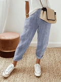Adele | Women's Striped Linen Pants