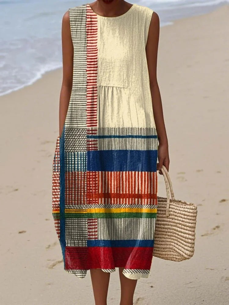 Bianca | Women's Patchwork Summer Midi Dress