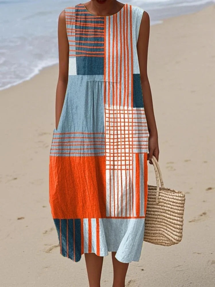 Bianca | Women's Patchwork Summer Midi Dress