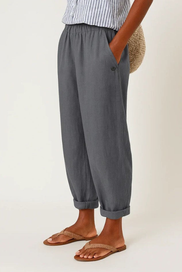Renata | Women's Cuffed Linen Pants