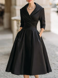 Celine | Women's Wrap Collar Cocktail Midi Dress