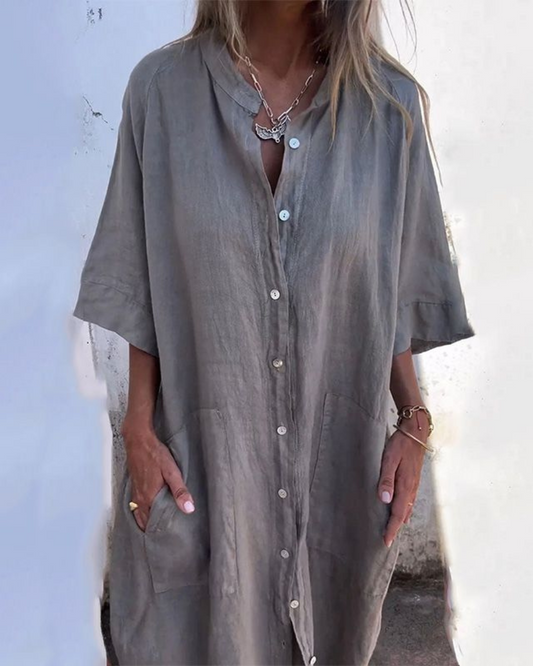 Emma | Women's Summer Shirt Midi Dress