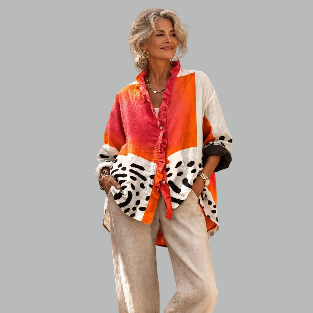 Fiona | Print Ruffle Blouse