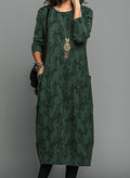 Grace | Robe midi à motifs et à manches longues pour femme
