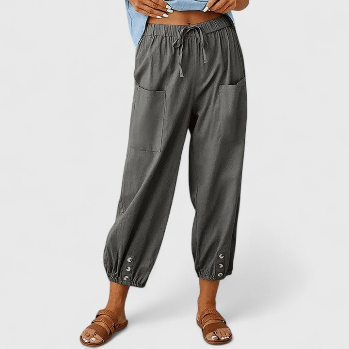 Cleo | Women's Linen Cropped Pants