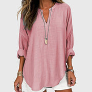 Yvonne | Women's Linen V-Neck Blouse