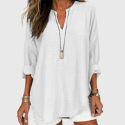 Yvonne | Women's Linen V-Neck Blouse