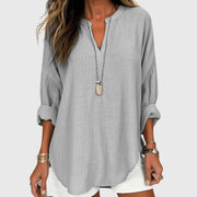 Yvonne | Women's Linen V-Neck Blouse