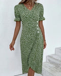 Women's Ditsy Floral Wrap Midi Dress