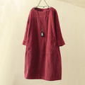 Women's Corduroy Winter Shift Dress with Pockets