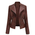 Women's Faux Leather Biker Jacket Asymmetric Zip