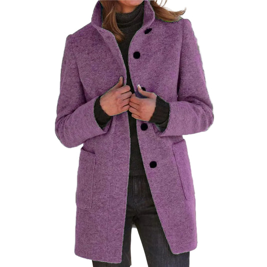 Astrid | Women's Stand Collar Bouclé Winter Coat