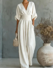 Pia | Women's Wrap Wide-Leg Jumpsuit