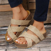 Marie | Women's Woven Platform Slide Sandals