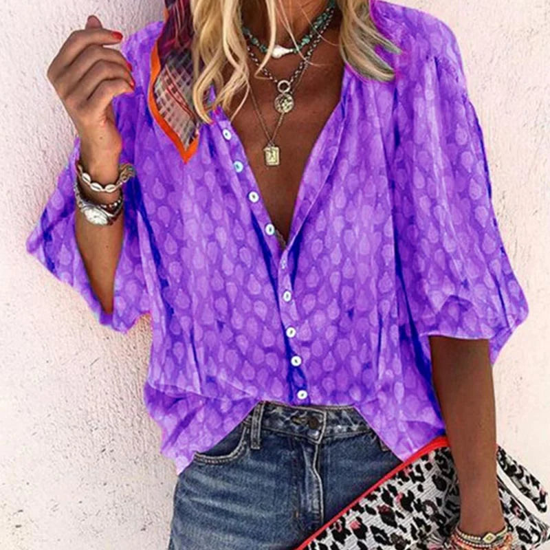 Marguerite | Women's Sheer Printed Blouse