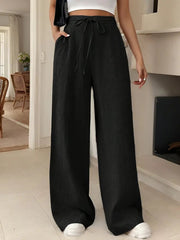 Ivy | Drawstring Wide-Leg Textured Pants