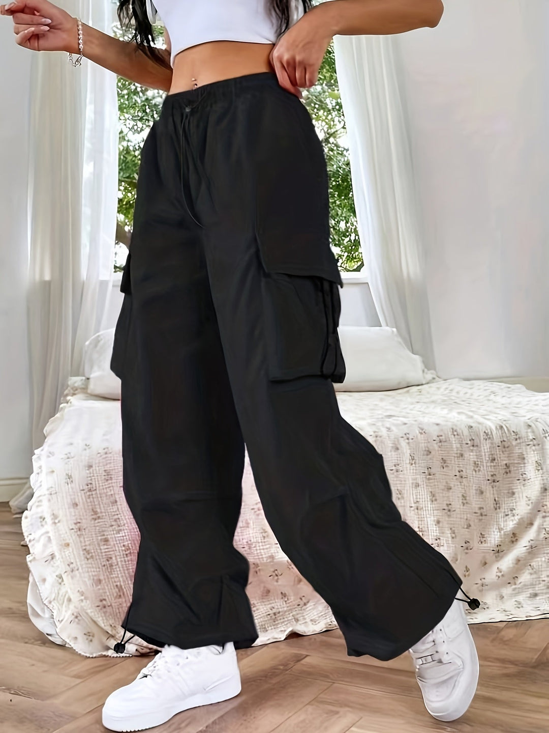 Alex | High-Waist Wide-Leg Cargo Trousers