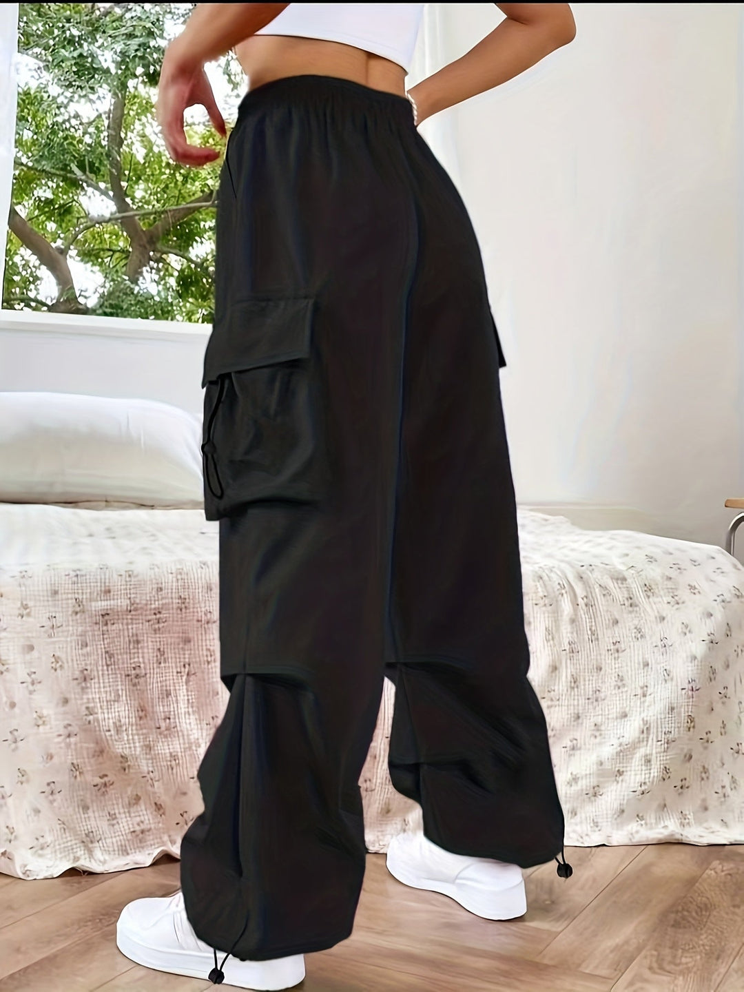 Alex | High-Waist Wide-Leg Cargo Trousers